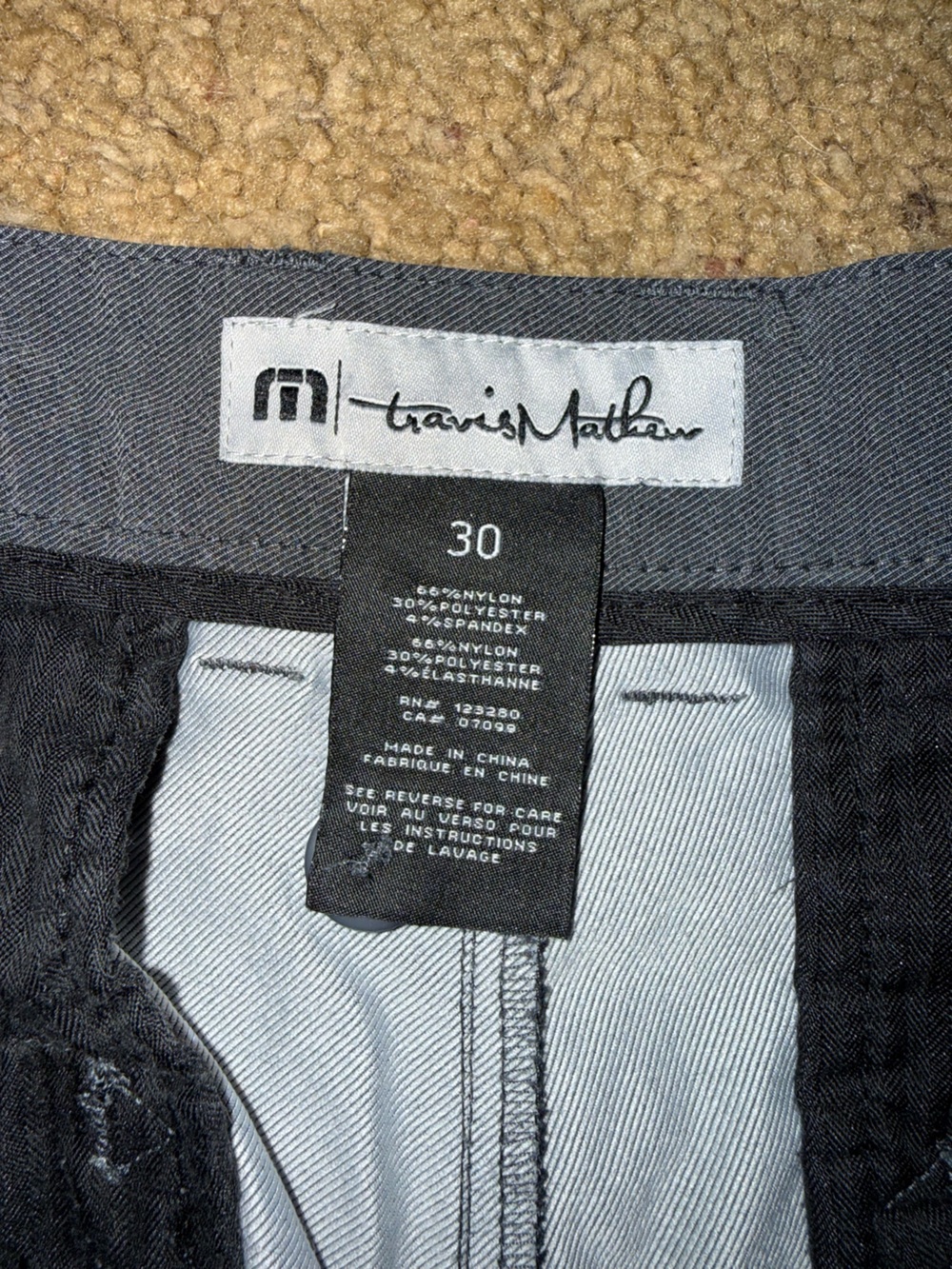 Travis Mathew Men’s Grey Slim Jeans